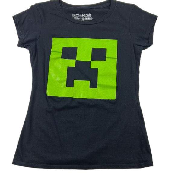 Mojang Minecraft Creeper BlackShort Sleeve T-shirt - Picture 1 of 5